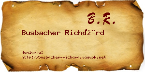 Busbacher Richárd névjegykártya
